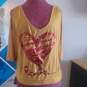 Women's gold print blouse